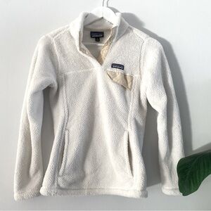 Patagonia Retool Snap T Cream White Fleece Pullover Sweatshirt Size XS